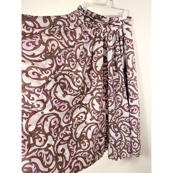 Cato Parisian Cafe Orchid Bouq Maxi Skirt Pink Brown XL NWT Pockets Garden Party - Picture 6 of 10